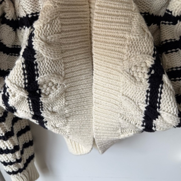 Sezane Sean Cardigan Ecru / Navy - Size S - Picture 6 of 9